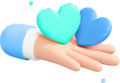 Hand with hearts icon